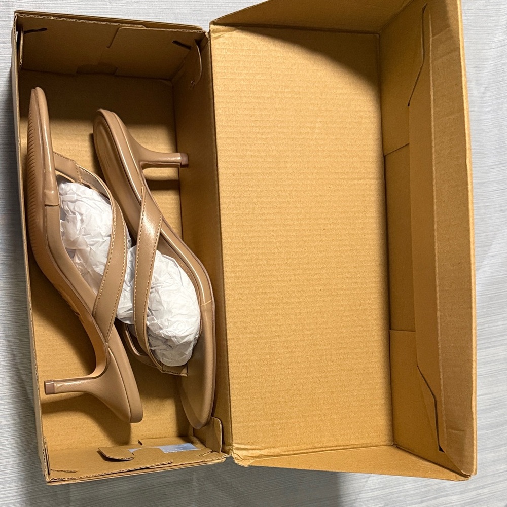 JustFab Tan Strappy Heels